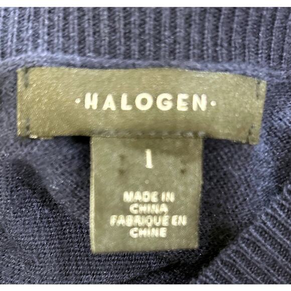 Halogen Blue Striped Bow Back Long Sleeve Pullover Sweater Womens Large - Picture 7 of 8